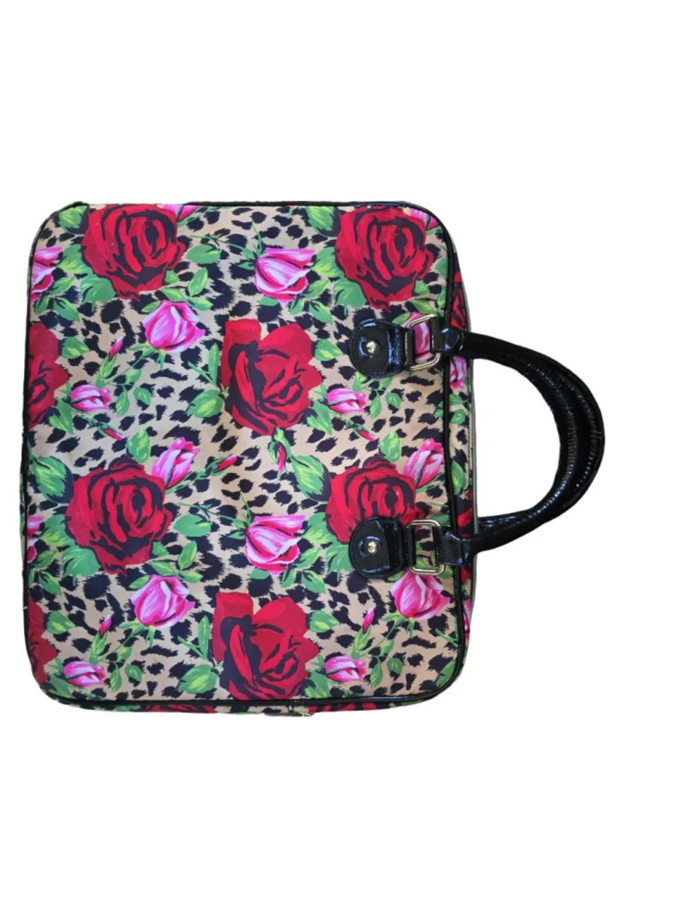 Betsey Johnson Floral Leopard Print Satchel Bag